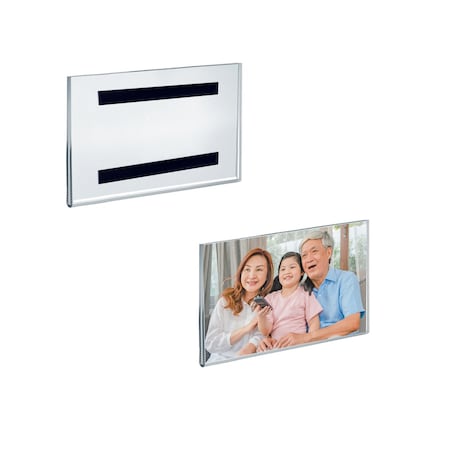 Azar Displays Clear Acrylic Magnet Back Photo Frames 7'' W x 5'' H - Horizontal / Landscape, GIFT SHOP, 2PK 129928-GS-2PK